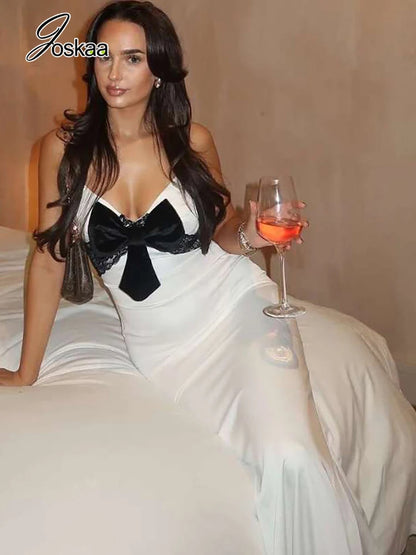 Wholesale Women's Sleeveless Bodycon Maxi Dress White – Front View