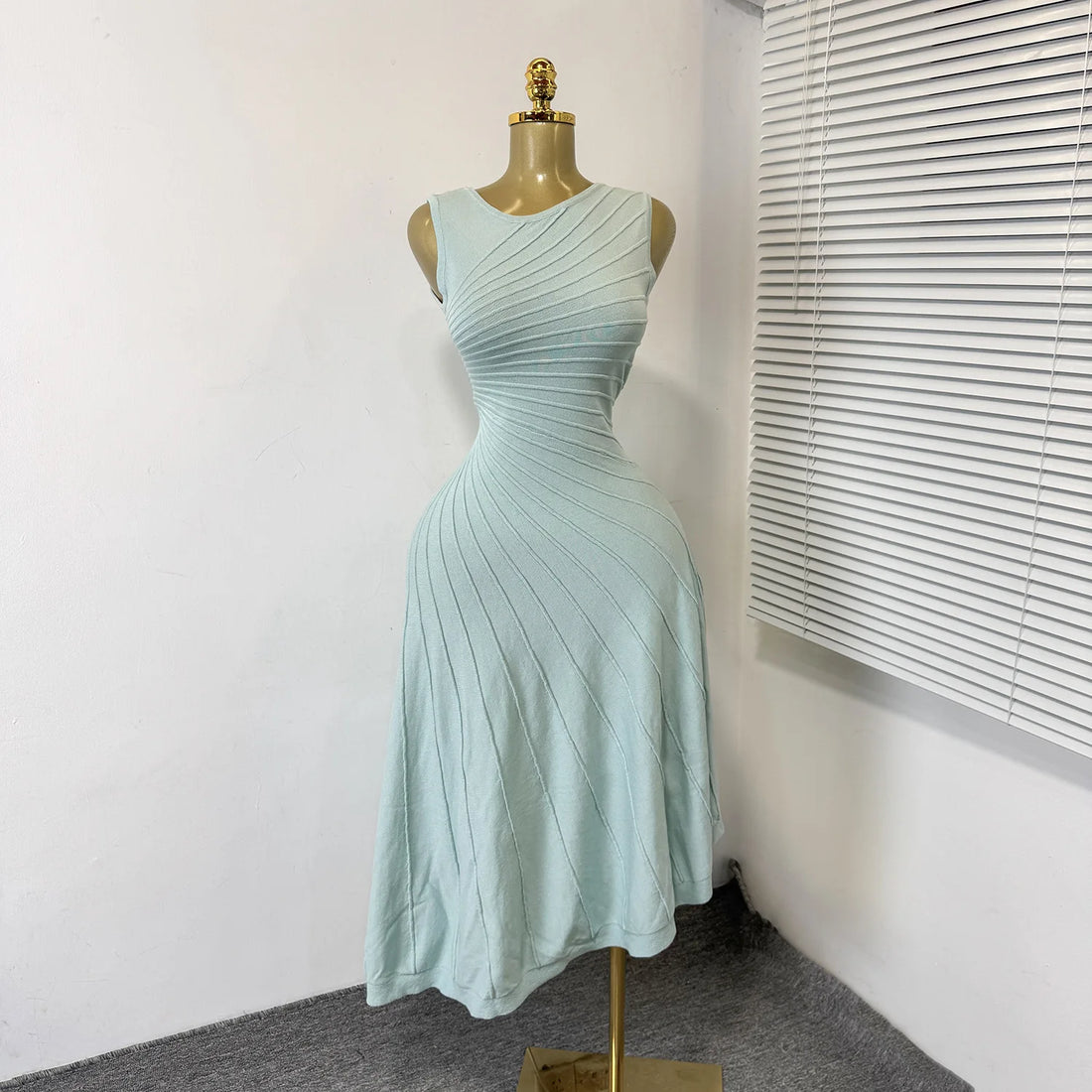 Women's Ribbed Knit Sleeveless Bodycon Dress - Additional View 7