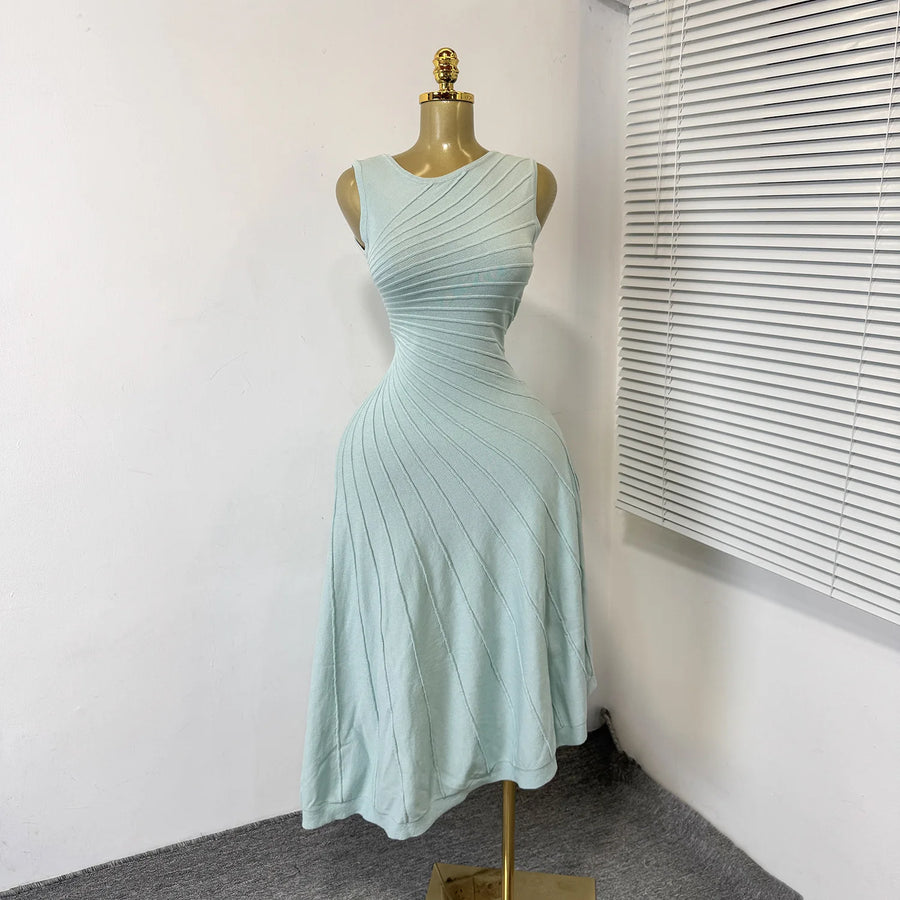 Women's Ribbed Knit Sleeveless Bodycon Dress - Additional View 7