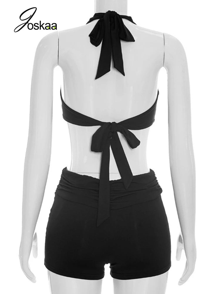Women's Snake Print Ruched Backless Romper White – Detail View