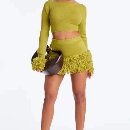 Joskaa Ribbed Knit Bodycon Two Piece Set - two piece set image 5