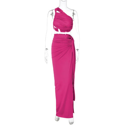 Women's Maxi Pleated Two Piece Bikini Set