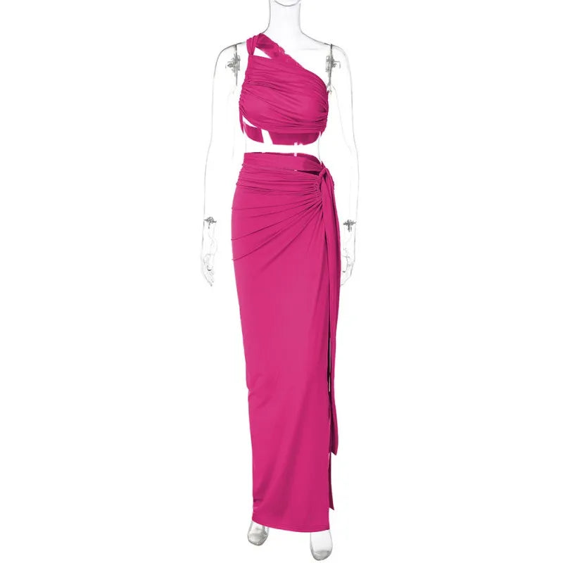 Women's Maxi Pleated Two Piece Bikini Set