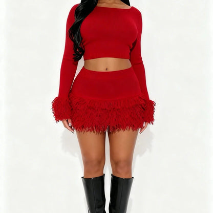 Joskaa Ribbed Knit Bodycon Two Piece Set - two piece set image 7