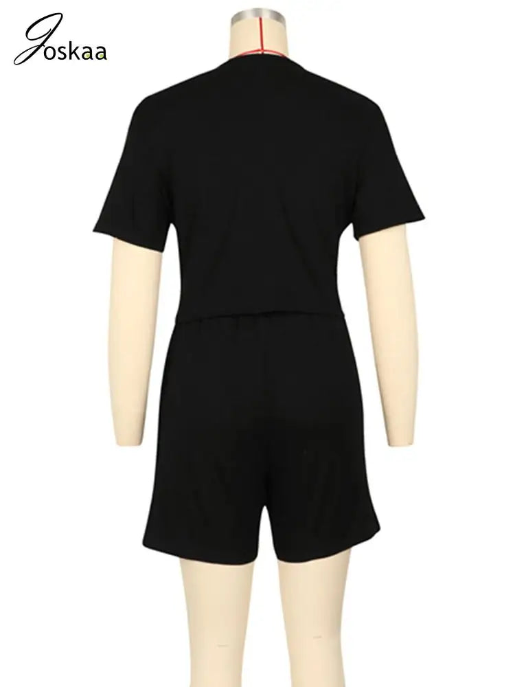Women's Knit Short Sleeve Ribbed Two Piece Set Red – Detail View