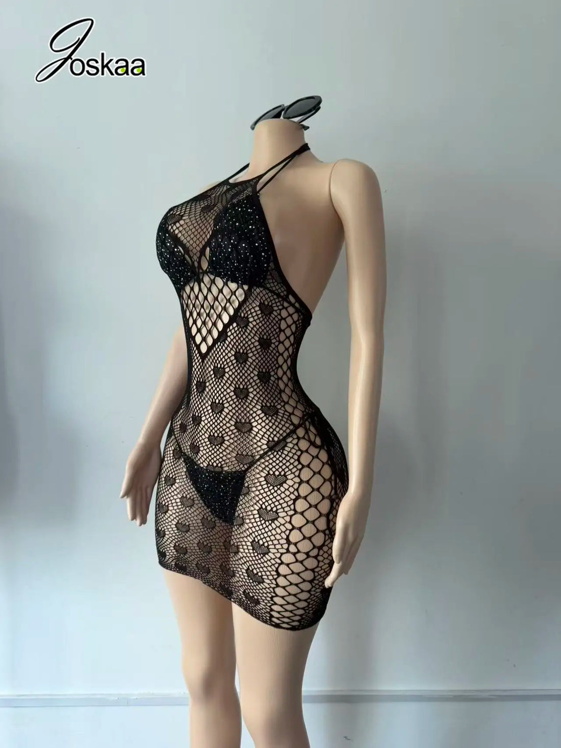 Women's Knit Backless Halter Bodycon Dress 203008817 – Back View