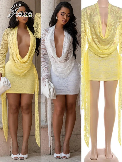 Women's Lace Mesh Bodycon Flare Mini Dress – Women's Fashion Wholesale – Front View