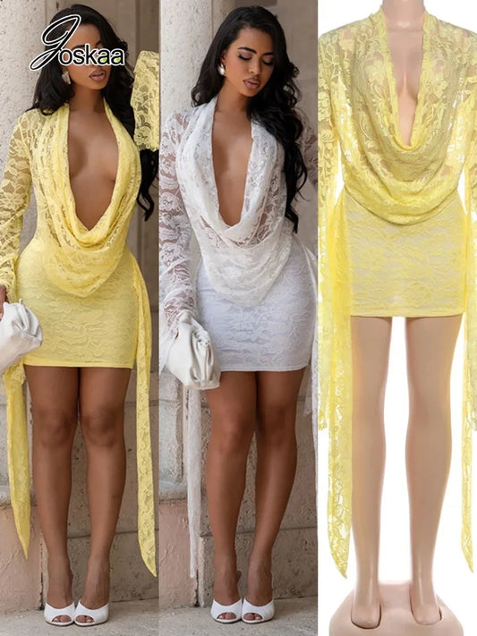 Women's Lace Mesh Bodycon Flare Mini Dress – Women's Fashion Wholesale – Front View