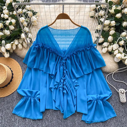Wholesale Women's Flare Ethereal Chiffon Top