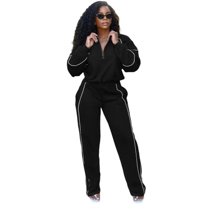 Women's Stripe Sporty Tracksuits Striped Two Piece Set