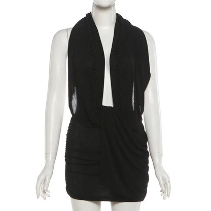 Joskaa Ruched Backless Halter Bodycon Mini Dress - mini dress image 4