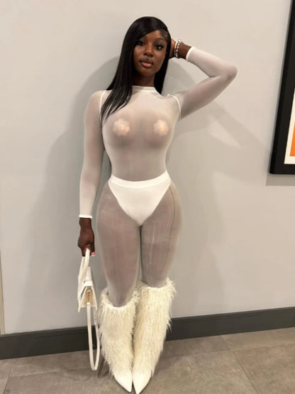 Women's Mesh Bodycon Two Piece Set 4813 - Additional View 7