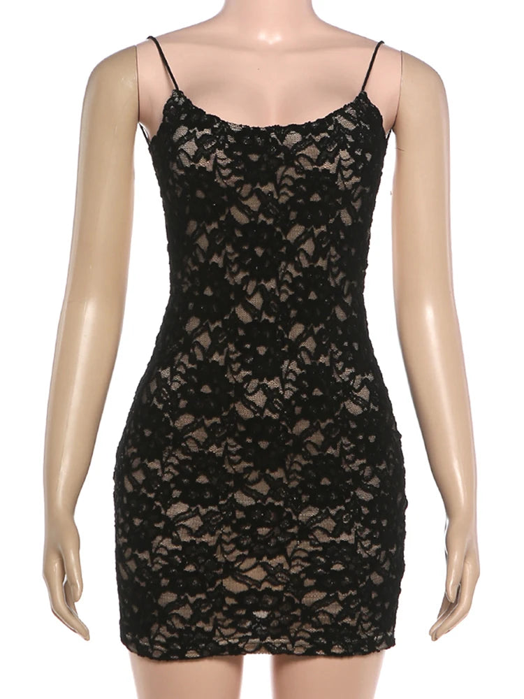 Joskaa Lace Backless Sleeveless Bodycon Mini Dress - mini dress image 2