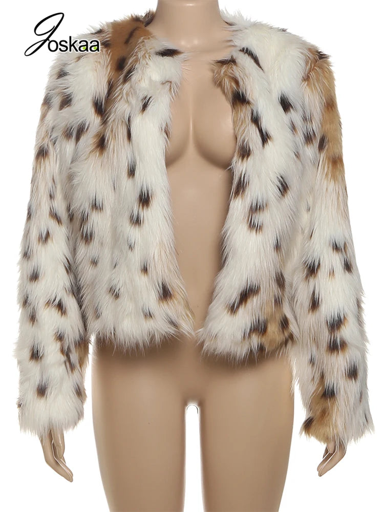 Women's Leopard Print Long Sleeve Jacket Leopard Print – Back View