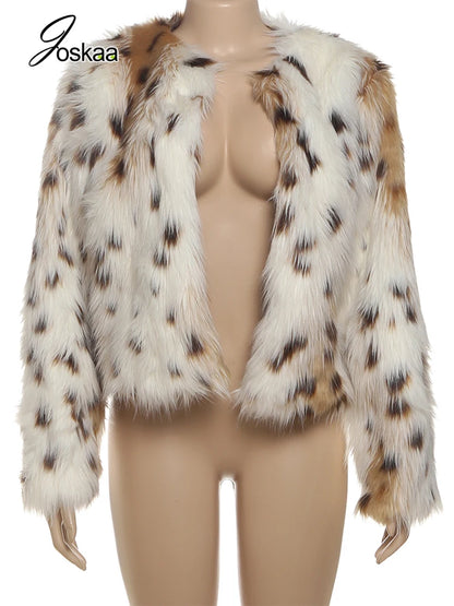 Women's Leopard Print Long Sleeve Jacket Leopard Print – Back View
