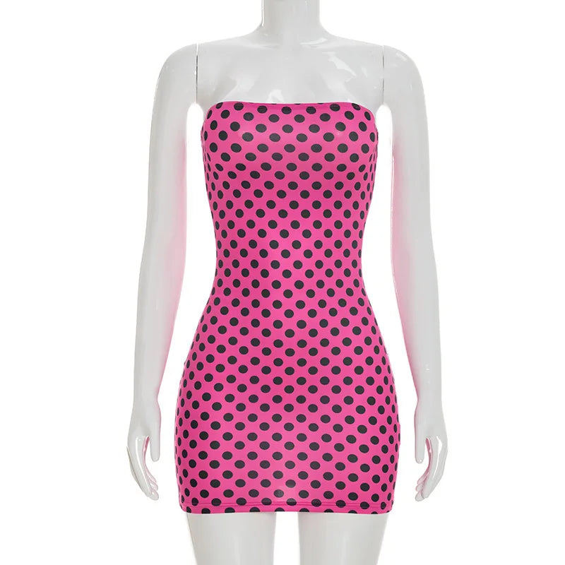 Joskaa Polka Dot Backless Strapless Bodycon Mini Dress - mini dress image 7