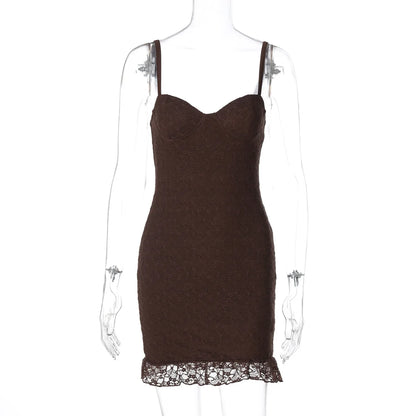 Women's Lace Sleeveless Bodycon Mini Dress - Additional View 9