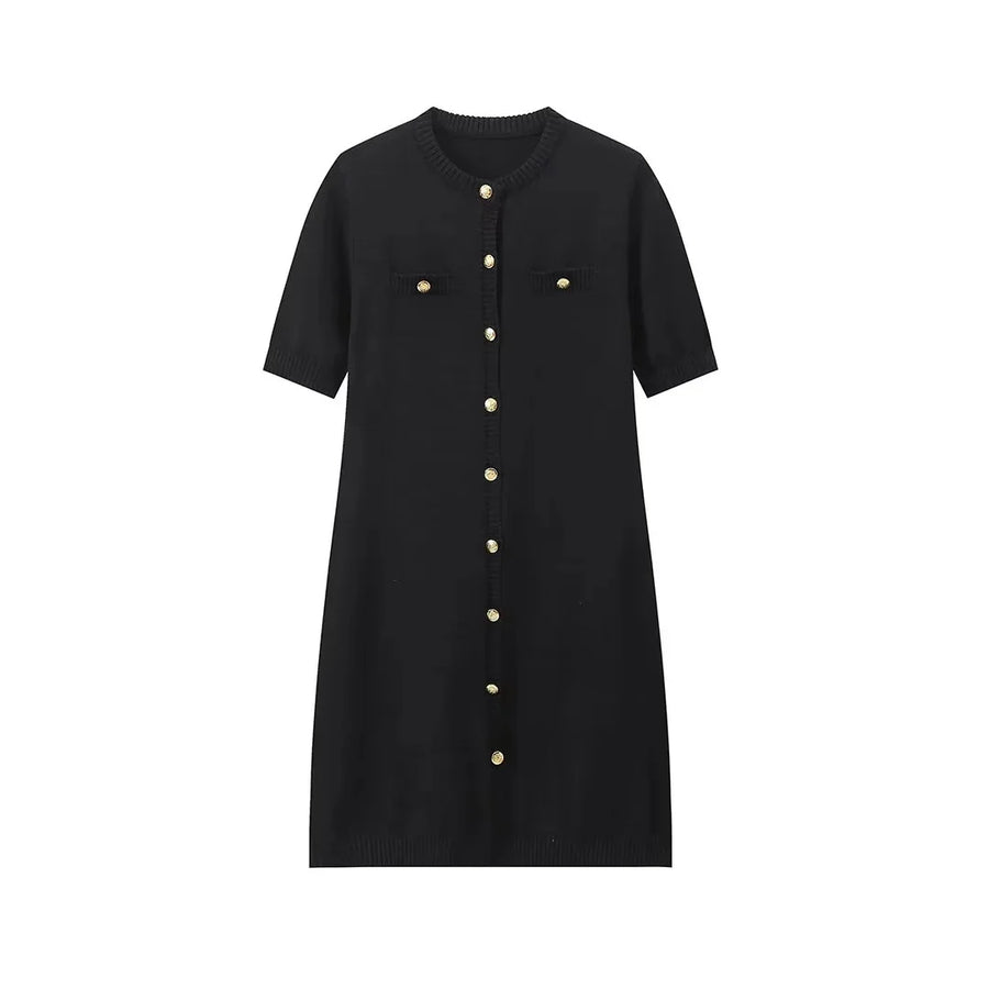 Women's Knit Short Sleeve Ribbed Bodycon Dress