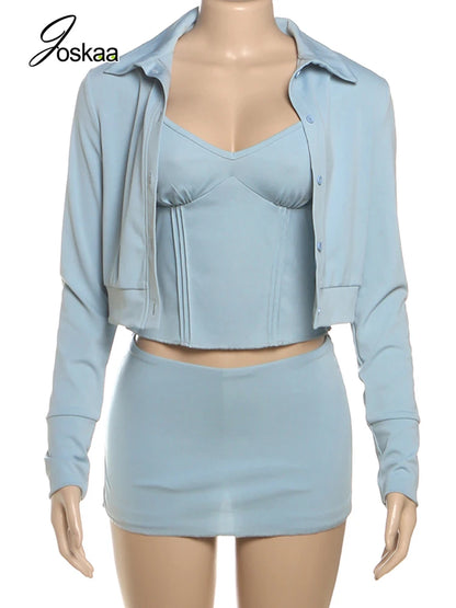 Wholesale Women's Long Sleeve Crop Two Piece Set 173 – Back View