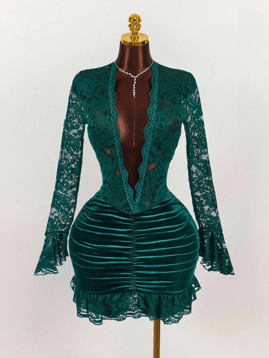Joskaa Lace Velvet Bodycon Mini Dress - mini dress image 2
