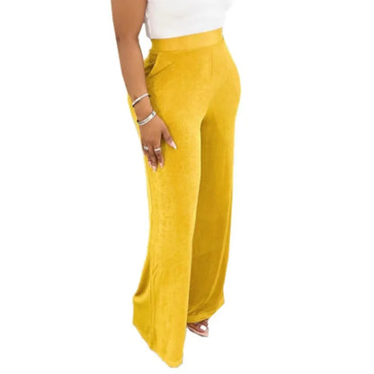 Women's Sequin High Waist Flare Wide Leg Shiny Pants