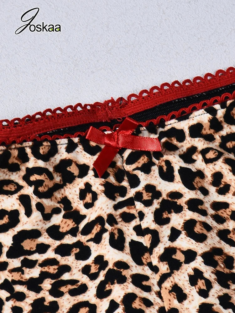 Women's Leopard Print Lace Bodycon Pants - Model Wearing Style