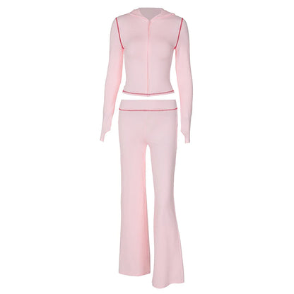 Women's Long Sleeve High Waist Two Piece Set