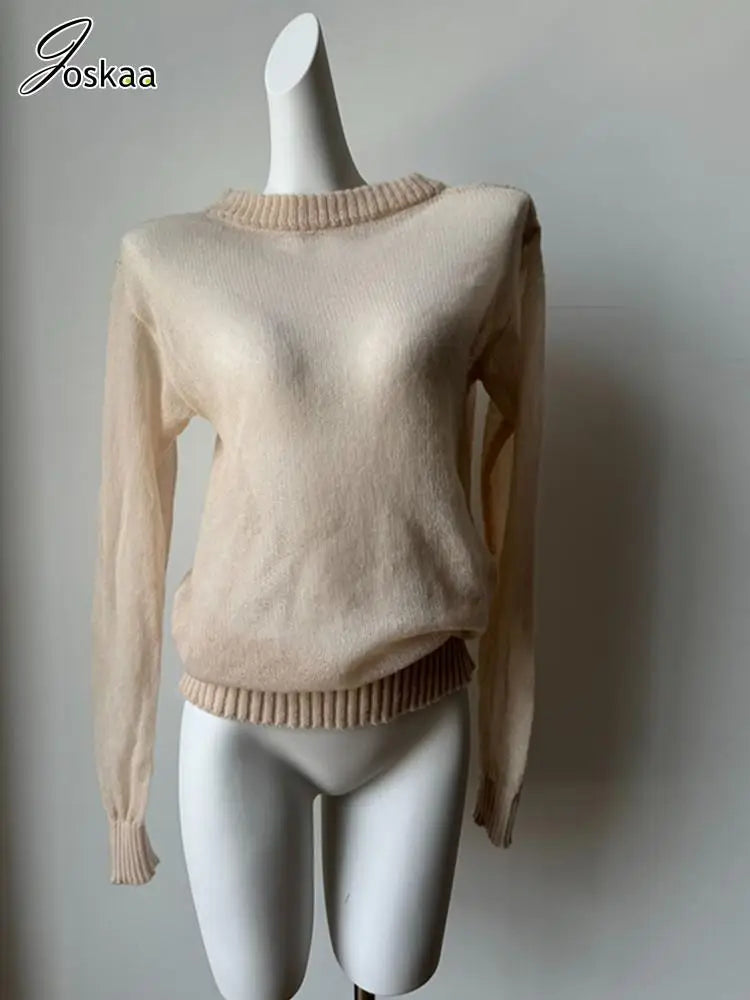 Women's Mesh Knit Long Sleeve Ribbed Top Green – Detail View