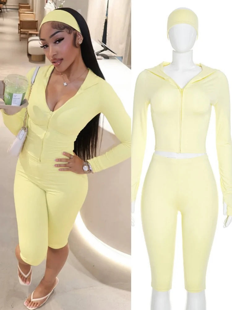 Women's Zip Up Long Sleeve Two Piece Set - Additional View 8
