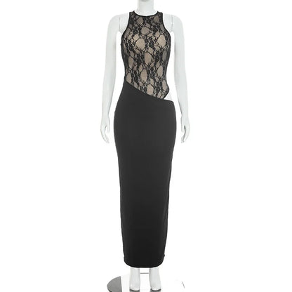 Women's Lace Sleeveless Bodycon Maxi Dress - Additional View 9