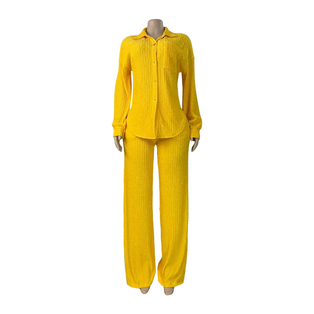 Women's Long Sleeve Wide Leg Two Piece Set - Additional View 7