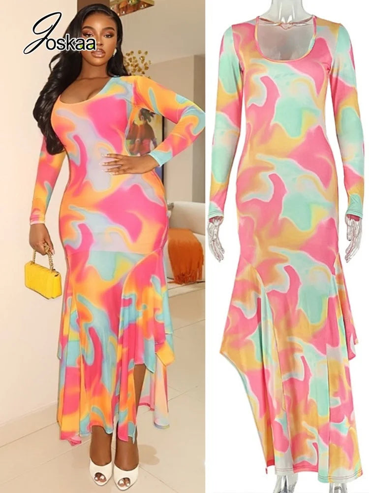 Women's Long Sleeve Bodycon Maxi Dress - Women's Fashion Wholesale - Front View