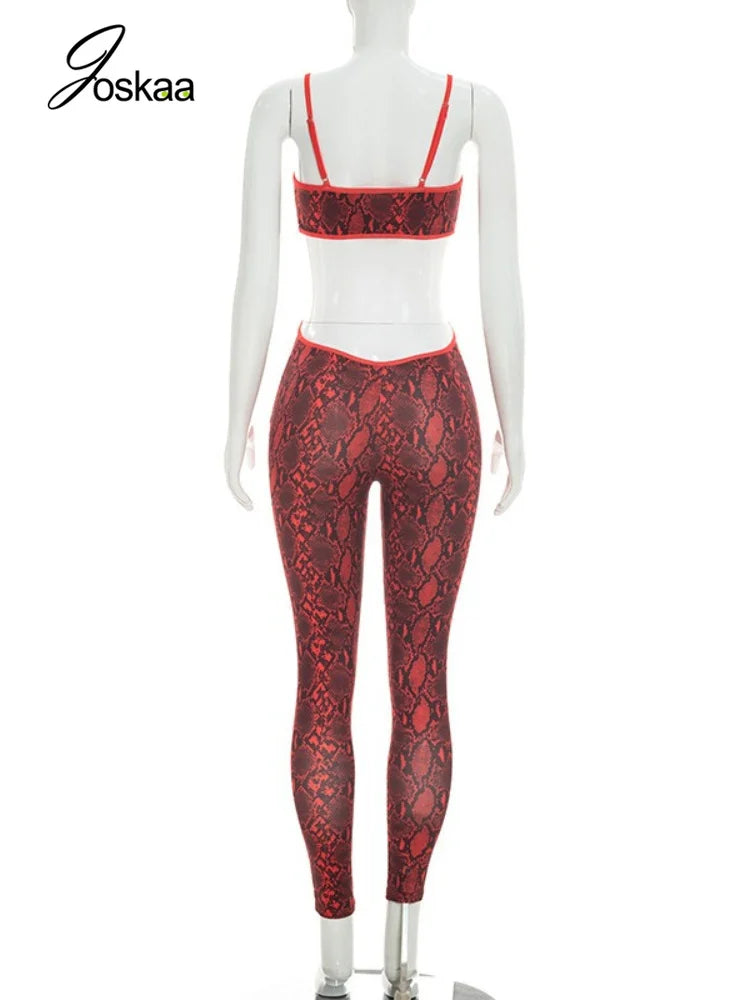 Women's Snake Print Backless Cutout Romper Red – Detail View