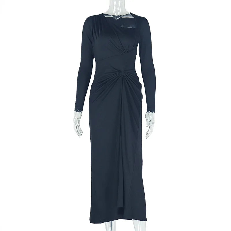 Women's Ruched Long Sleeve Bodycon Dress