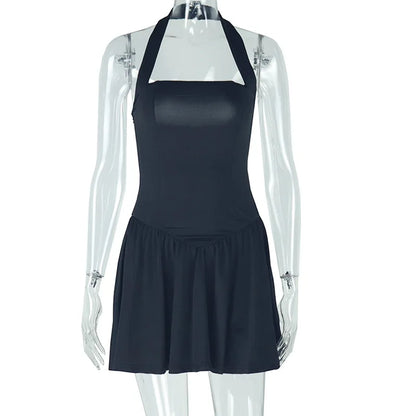 Women's Backless Halter Bodycon Mini Dress