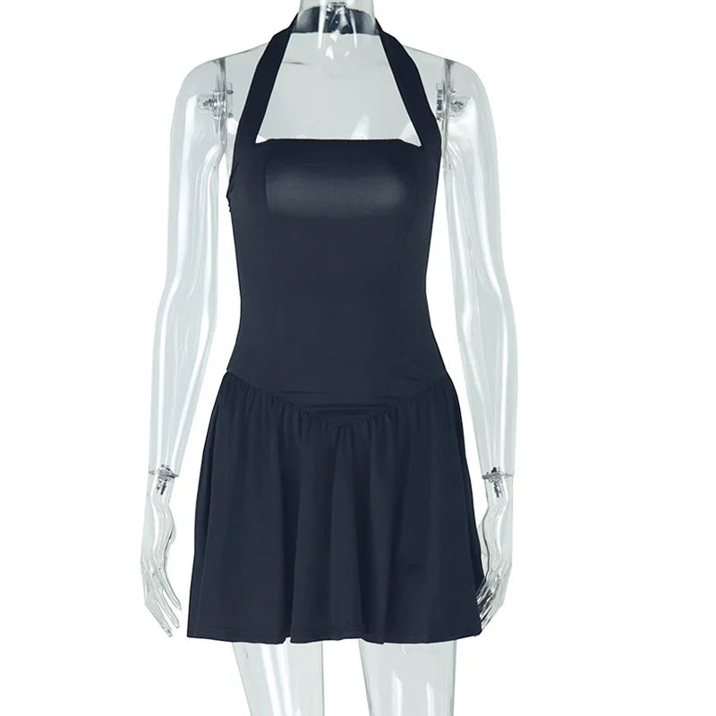 Women's Backless Halter Bodycon Mini Dress