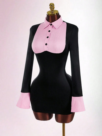 Joskaa Long Sleeve Bodycon Mini Dress - mini dress image 3