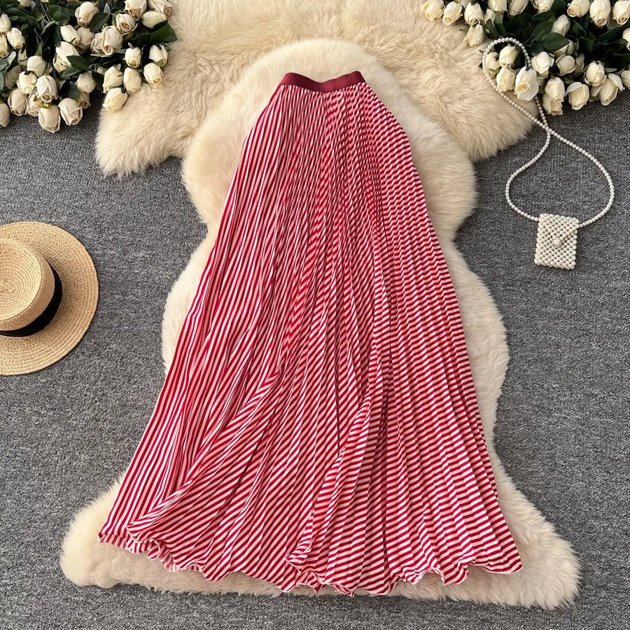 Wholesale Women's Polka Dot Pleated Dots Skirt