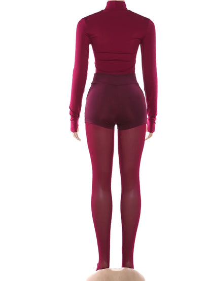 Joskaa Mesh Long Sleeve Two Piece Set - two piece set image 4