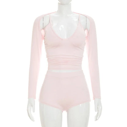 Wholesale Women's Long Sleeve Crop Two Piece Set