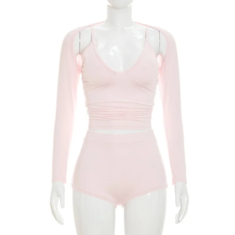 Wholesale Women's Long Sleeve Crop Two Piece Set