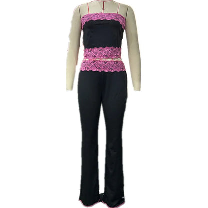 Women's Lace Strapless High Waist Two Piece Set