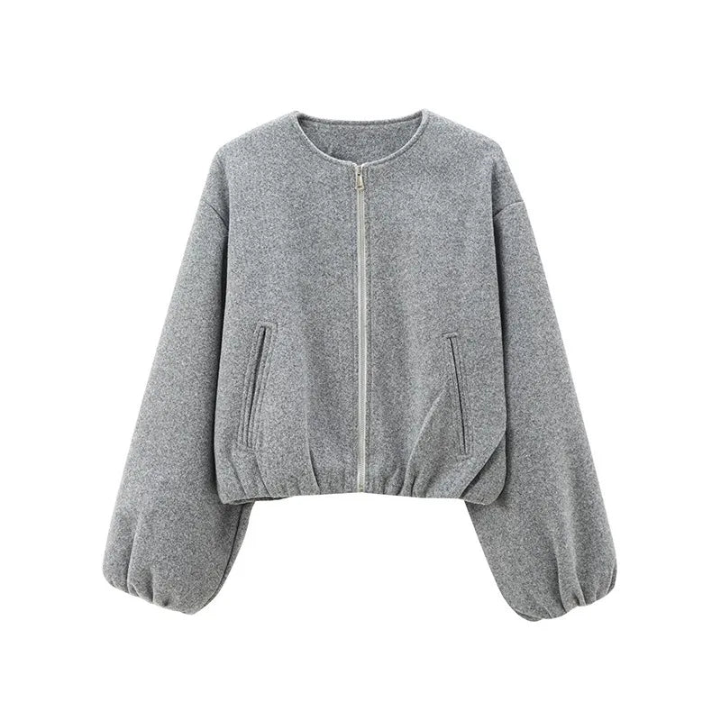 Joskaa Zip Up Long Sleeve Crop Jacket - jacket image 4