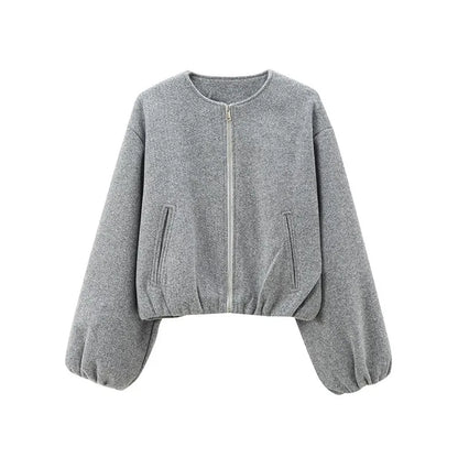 Joskaa Zip Up Long Sleeve Crop Jacket - jacket image 4
