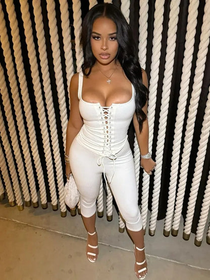Women's Knit Cutout Crop Ribbed Two Piece Set