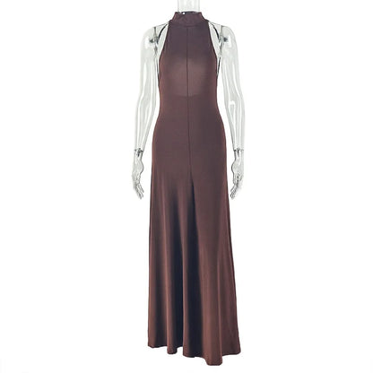 Joskaa Backless Halter Sleeveless Bodycon Maxi Dress - maxi dress image 5