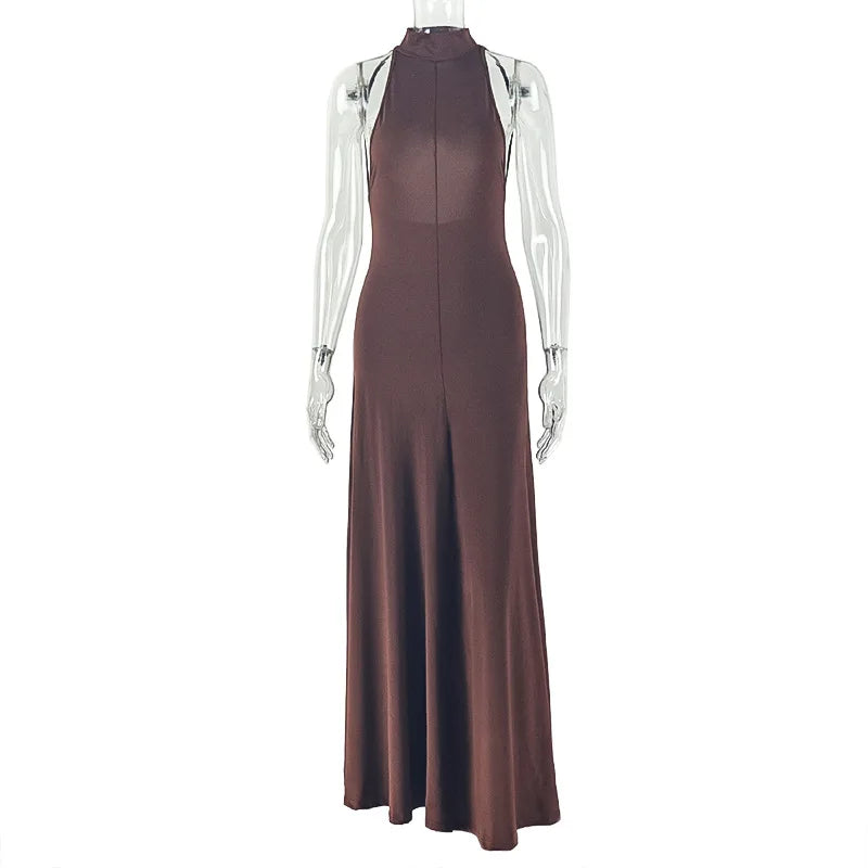 Joskaa Backless Halter Sleeveless Bodycon Maxi Dress - maxi dress image 5