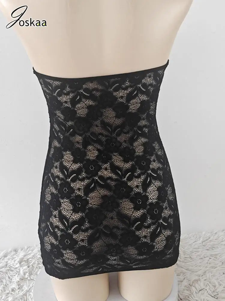Women's Lace Cutout Strapless Two Piece Set Red – Front View