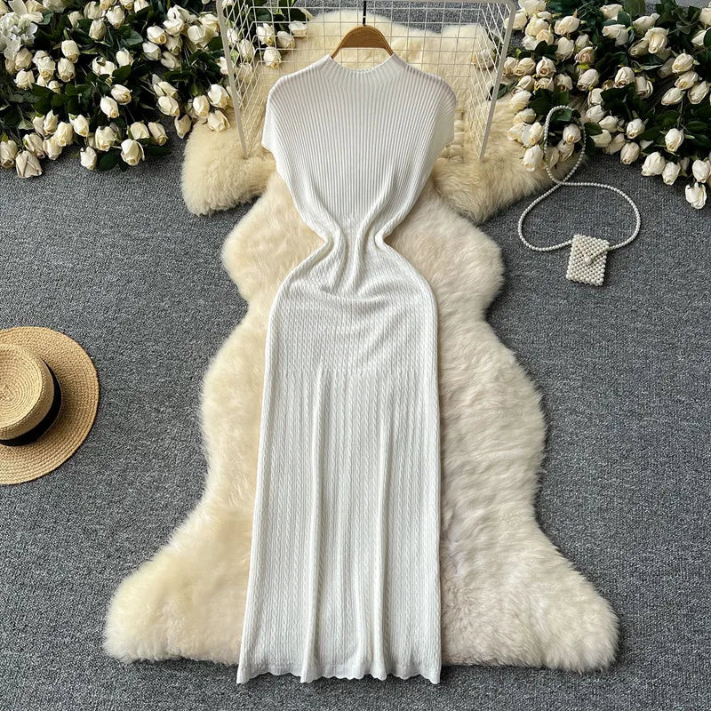 Joskaa Ribbed Knit Short Sleeve Bodycon Dress - bodycon dress image 4