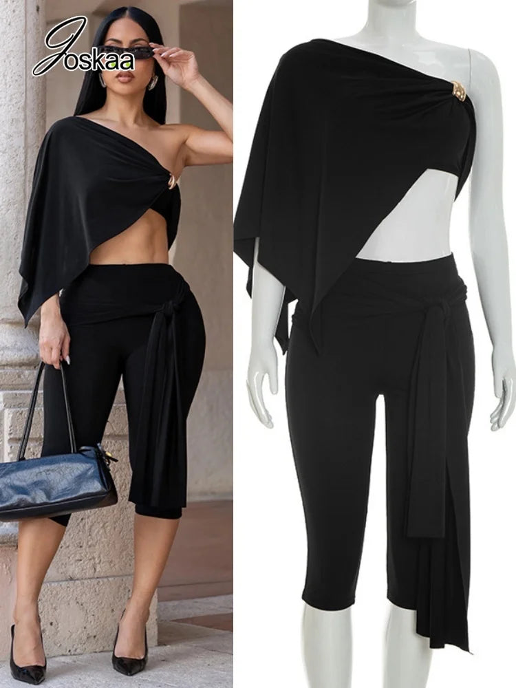 Women's Strapless Irregular Top and Two Piece Set – Women's Fashion Wholesale – Front View
